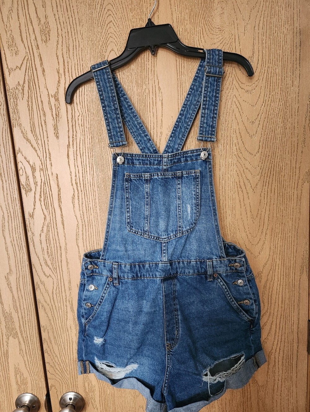 Divided Women's Blue Denim Overall Shorts One-Piece